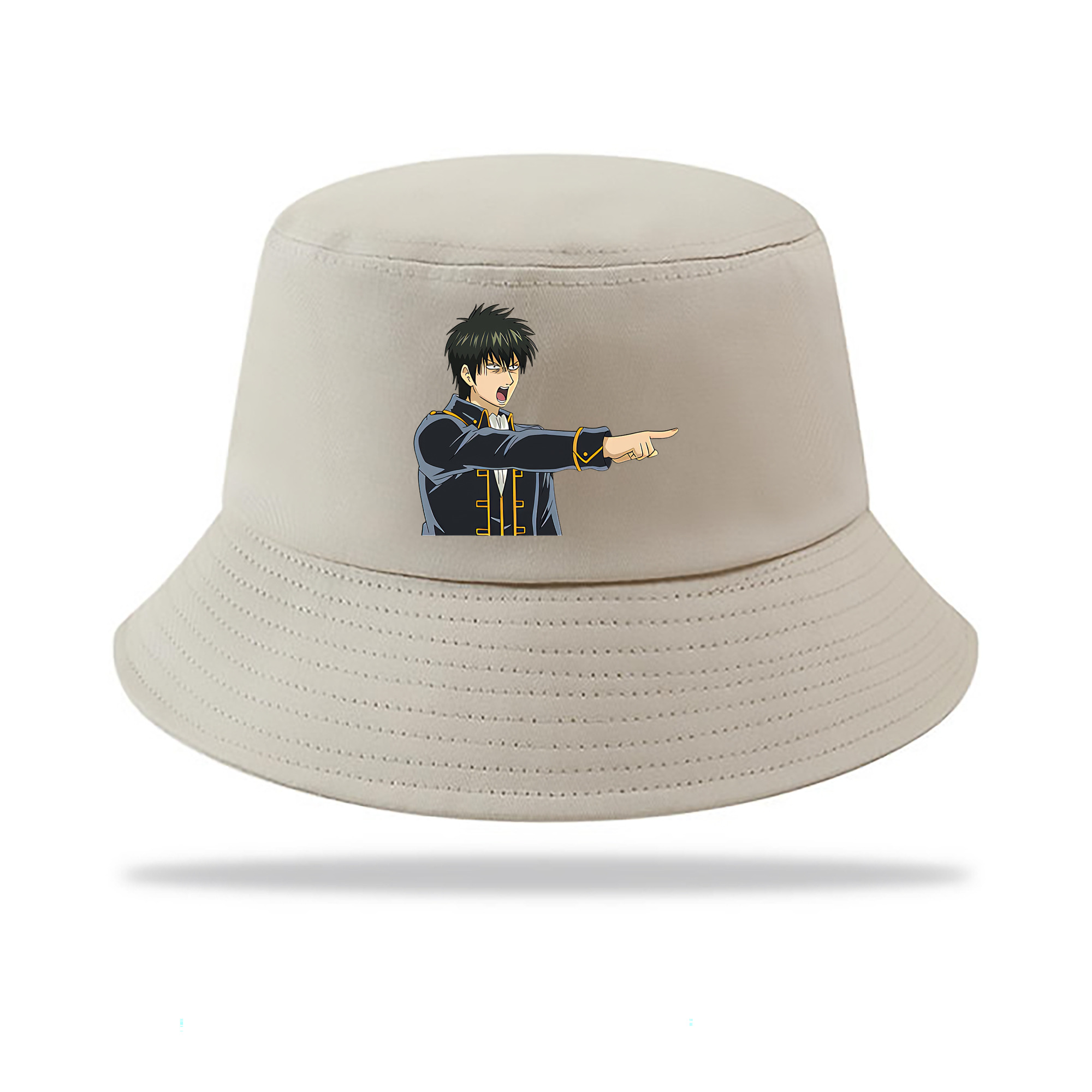 （画像用） ぎんたま 坂田銀時（さかたぎんとき） 神楽 志村新八（しむら しんぱち） GINTAMA Sakata Gintoki Kagura Shimura Shinpachi アウトドア日除けバケットハット